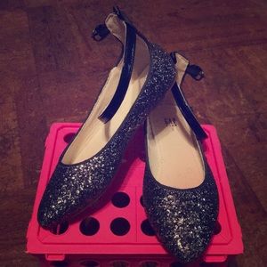 Charcoal gray metallic shoes